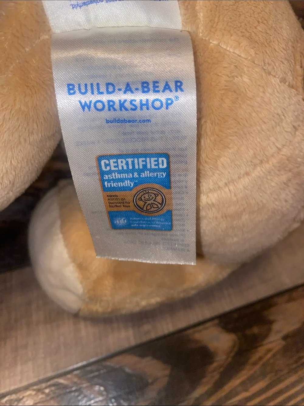 Build-A-Bear Tan & Cream Asthma and allergy friendly Teddy Bear Plush